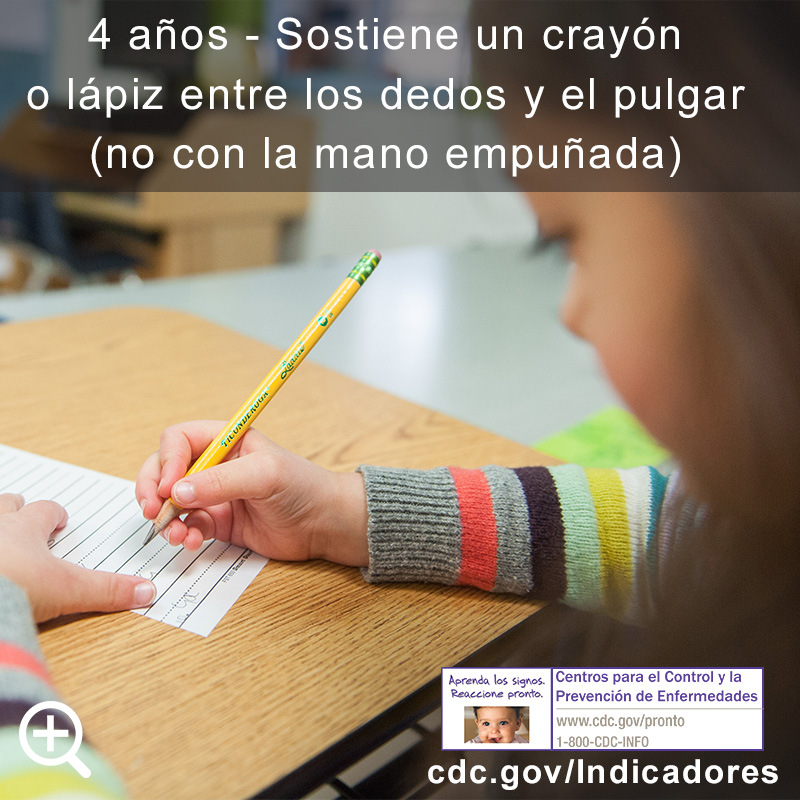 Sostiene un cray&oacute;n o l&aacute;piz entre los dedos y el pulgar (no con la mano empu&ntilde;ada)