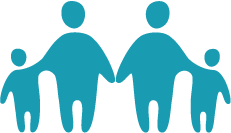 Graphic of families with their two children.