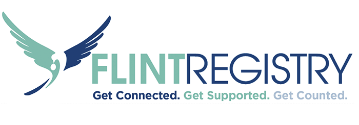 Flint Registry logo states Get Connected. Get Supported. Get Counted.