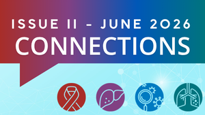 White text reading Issue II - June 2026 Connections against a multi-colored background with icons for NCHHSTP divisions.