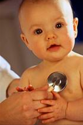 baby with stethoscope