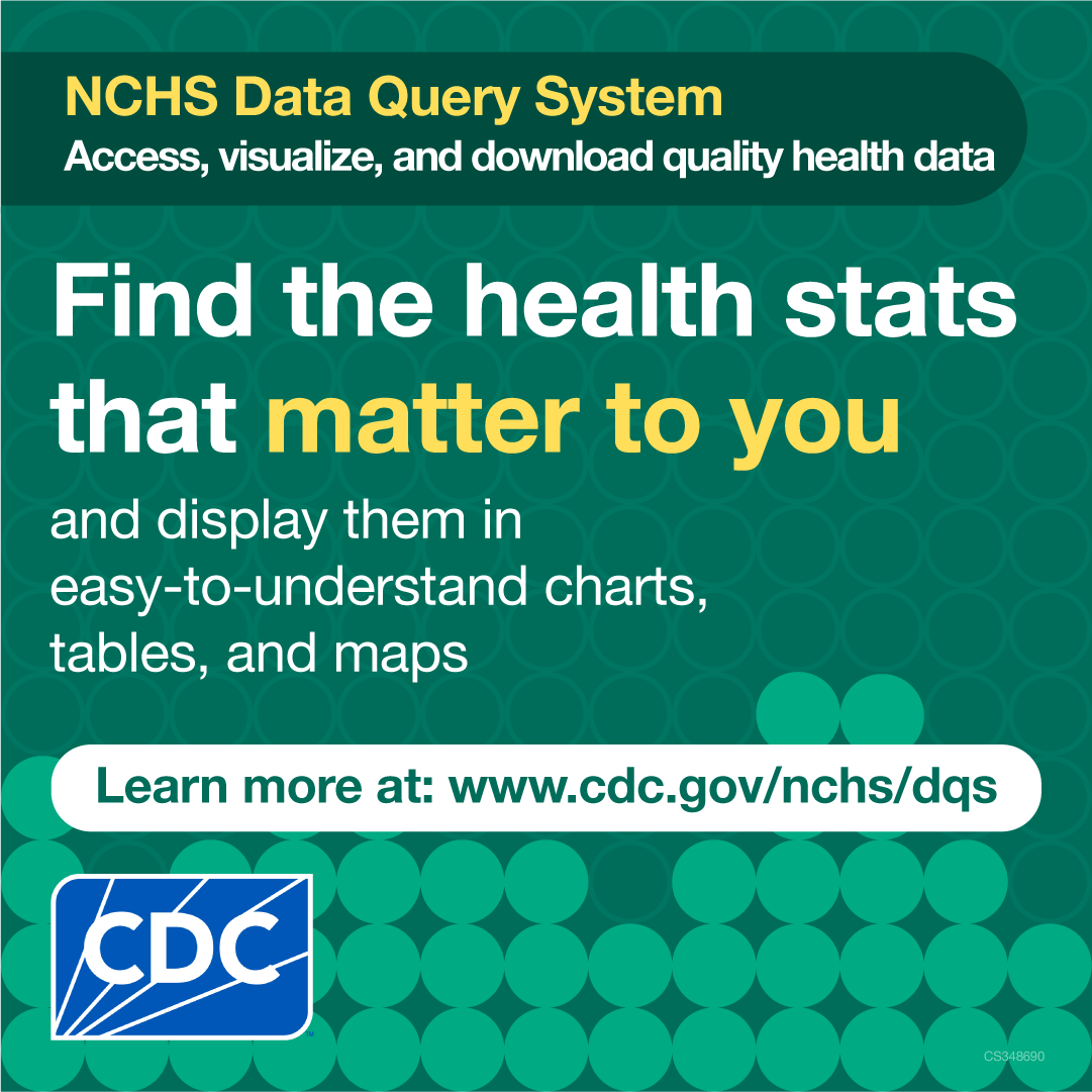 Data Query System social media graphic in green, yellow, and white with CDC logo.