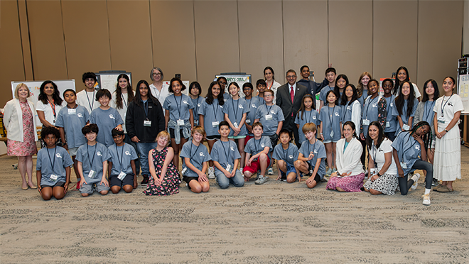 Group of students at CDC headquarters for the 2024 Data Detectives Camp