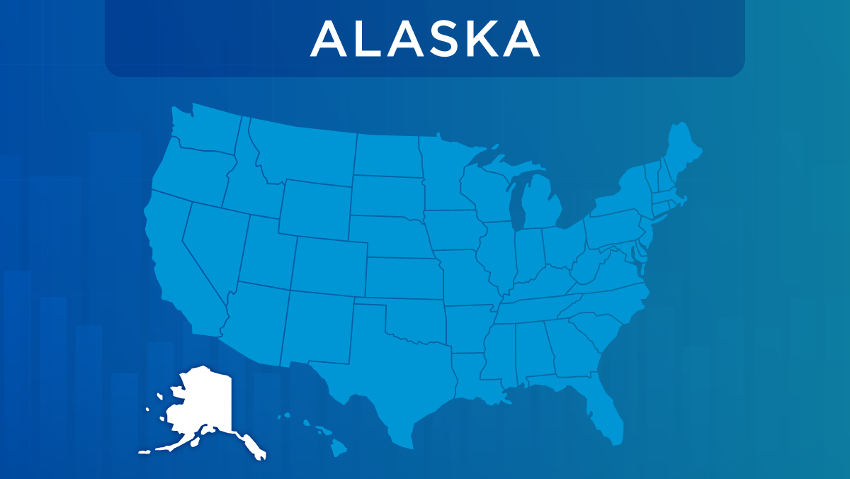 U.S. map with the state of Alaska highlighted.