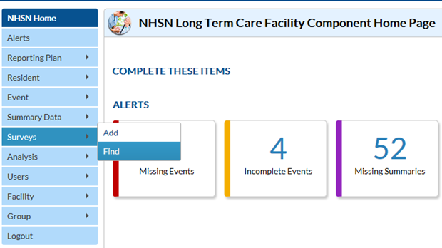 ltcf-mar18-img2 NHSN find survey navigation tab