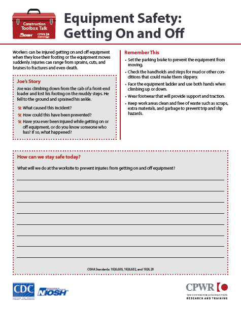 Equipment Safety: Getting On and Off 2022-144 Cover Image
