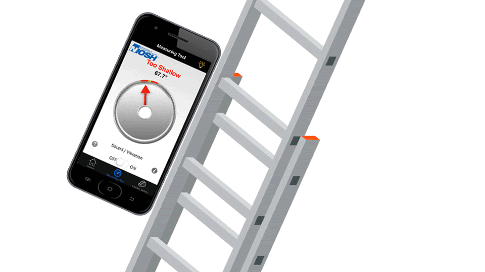 NIOSH Ladder Safety App used with ladder