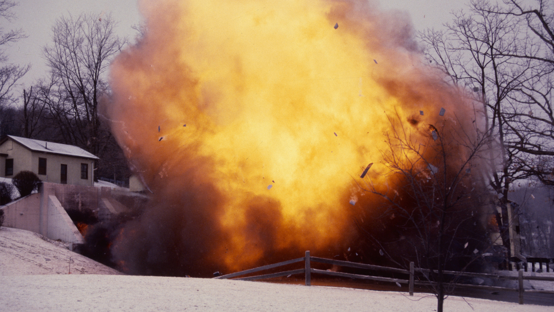 A photo of a mine explosion.