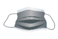 Graphic of a disposable mask.