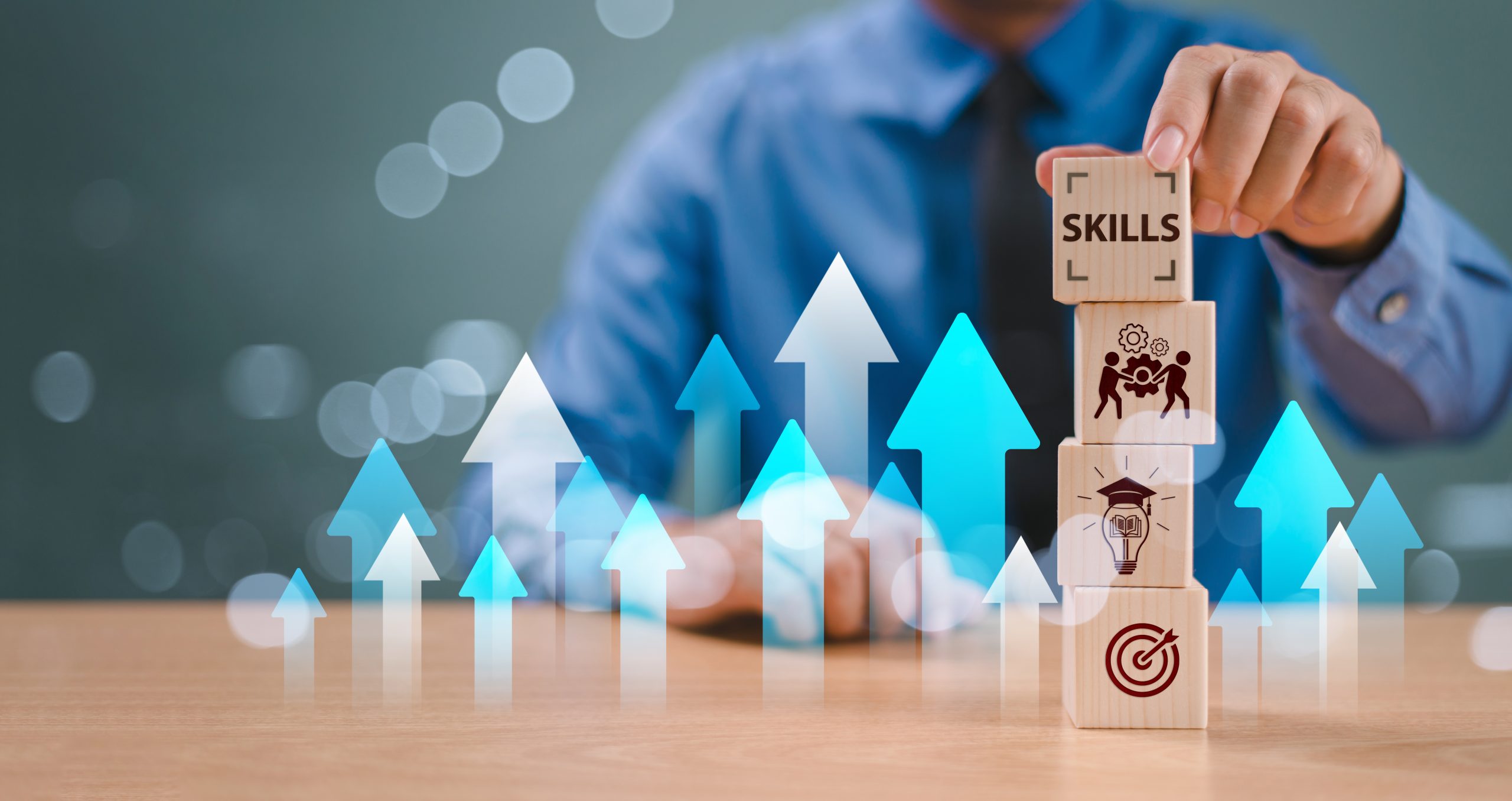 Blocks illustrating building blocks for skills