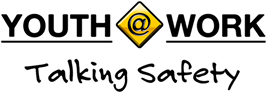 Youth at work talking safety logo.