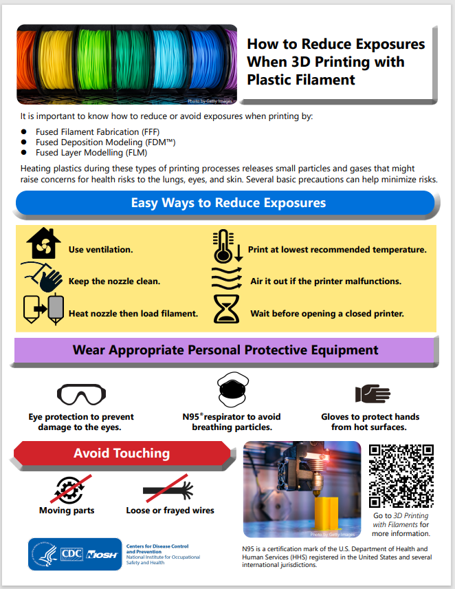 How to Reduce Exposures When 3D Printing with Plastic Filament