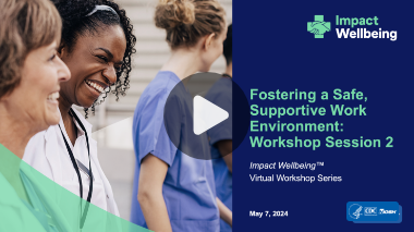 Graphic for session 2: Fostering a Safe, Supportive Work Environment