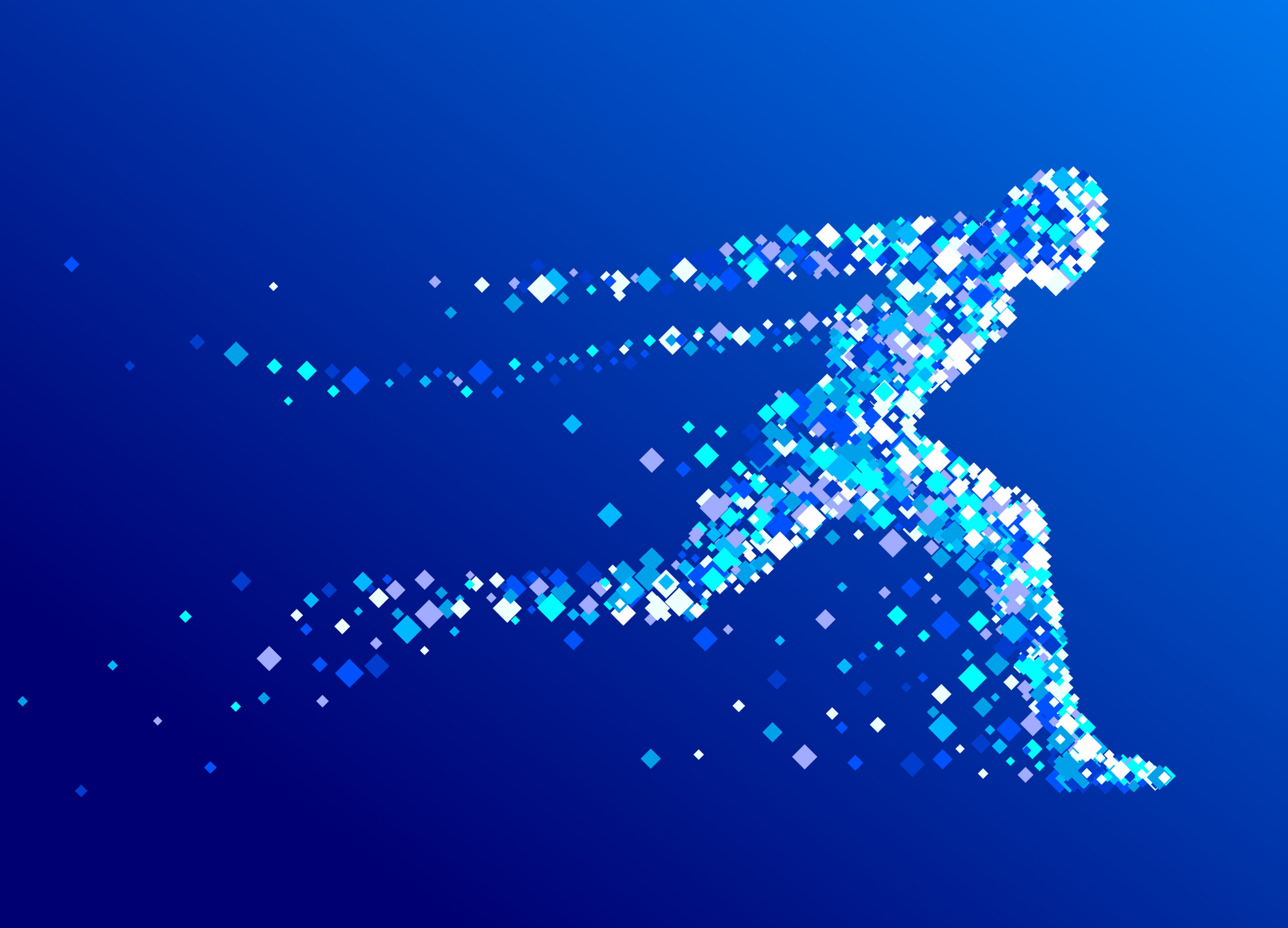pixelated image of a person running