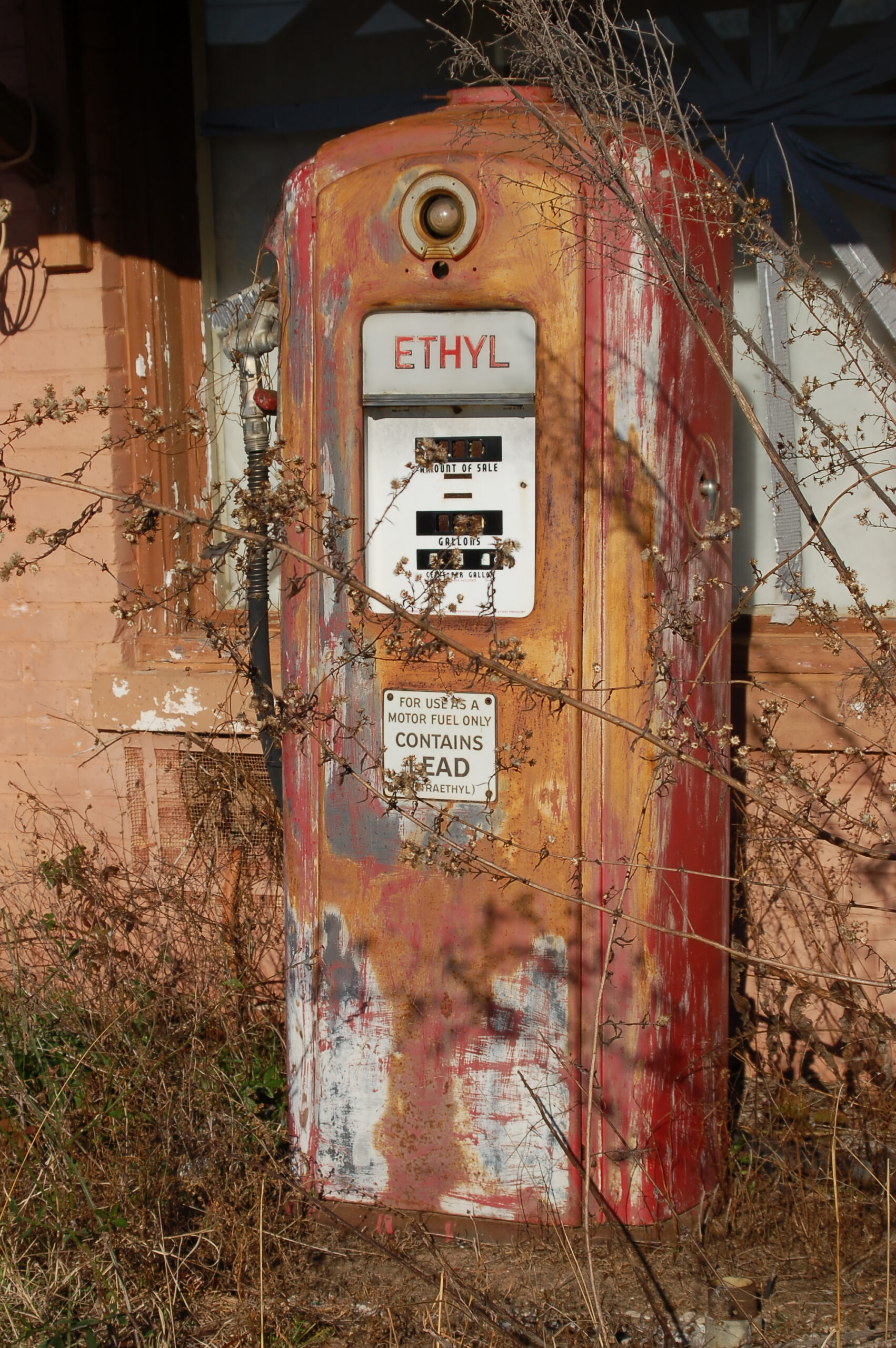 Old leaded gas pump.