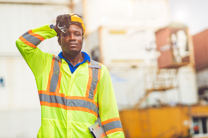 construction worker in a hot environment.