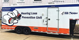 Photo of hearing loss prevention unit trailer