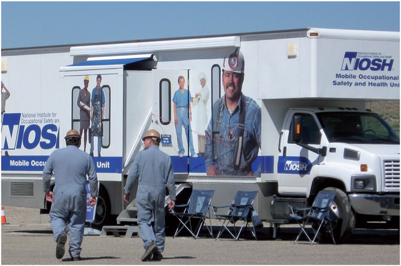 photo of mobile screening trailer.