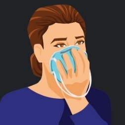 Place the respirator over your nose and under your chin.