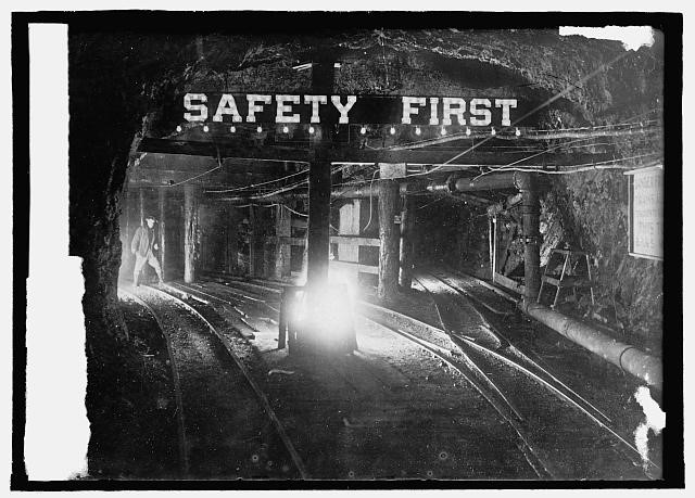 Safety First Sign in Coal Mine