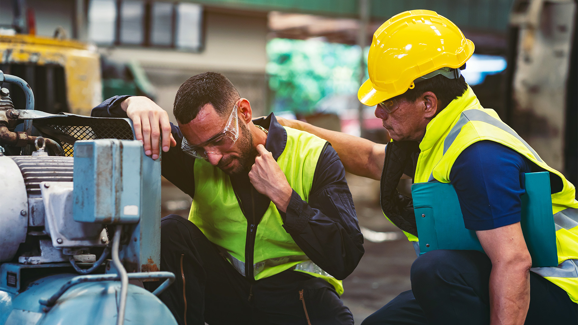 worker in pain