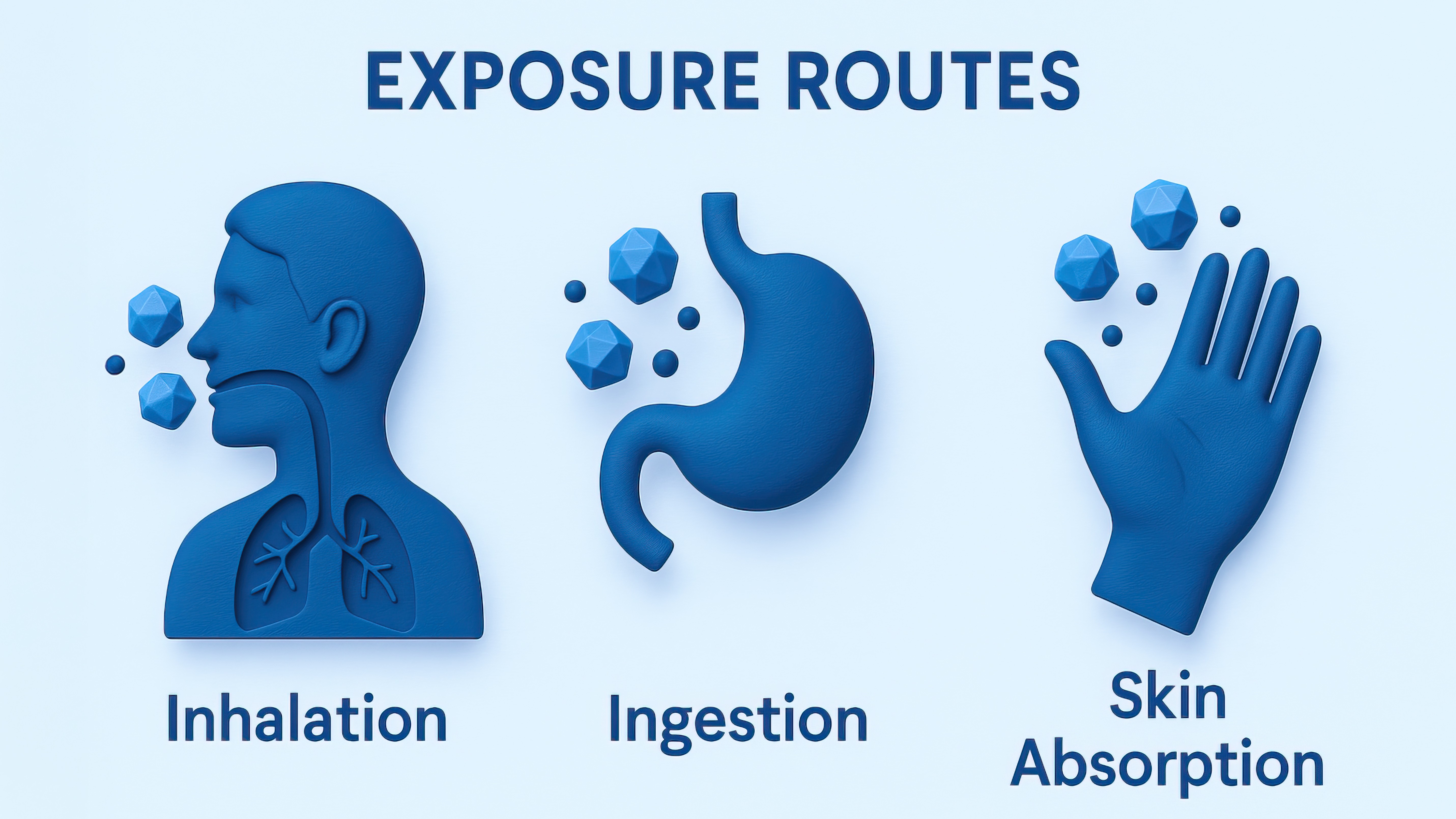 inhalation, ingestion, skin absorption