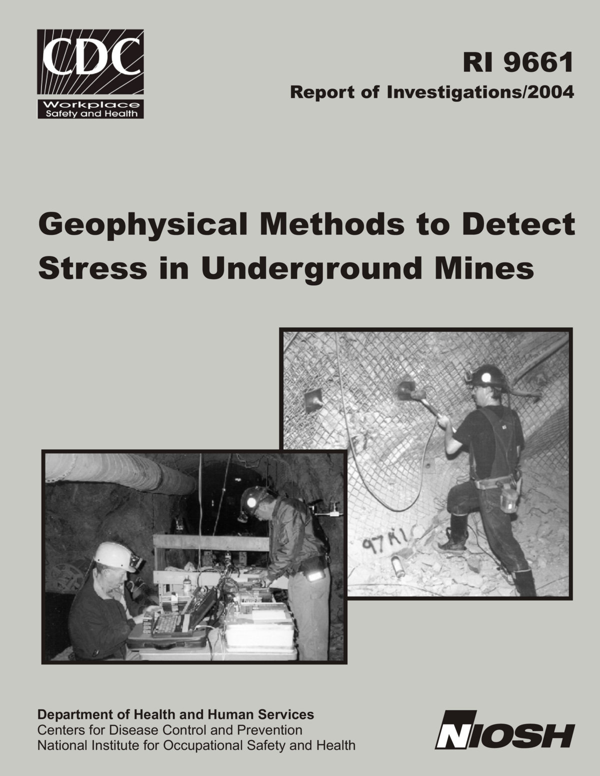 Screenshot of the first page of "Geophysical Methods to Detect Stress in Underground Mines"