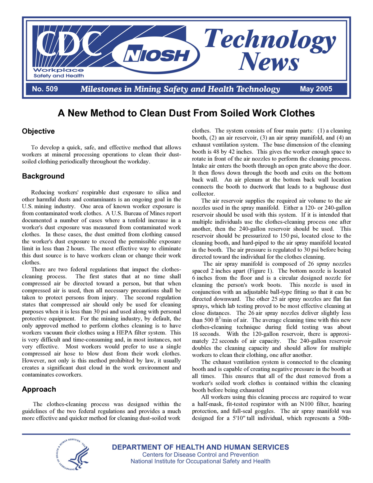 Technology News 509 - A New Method to Clean Dust From Soiled Work Clothes