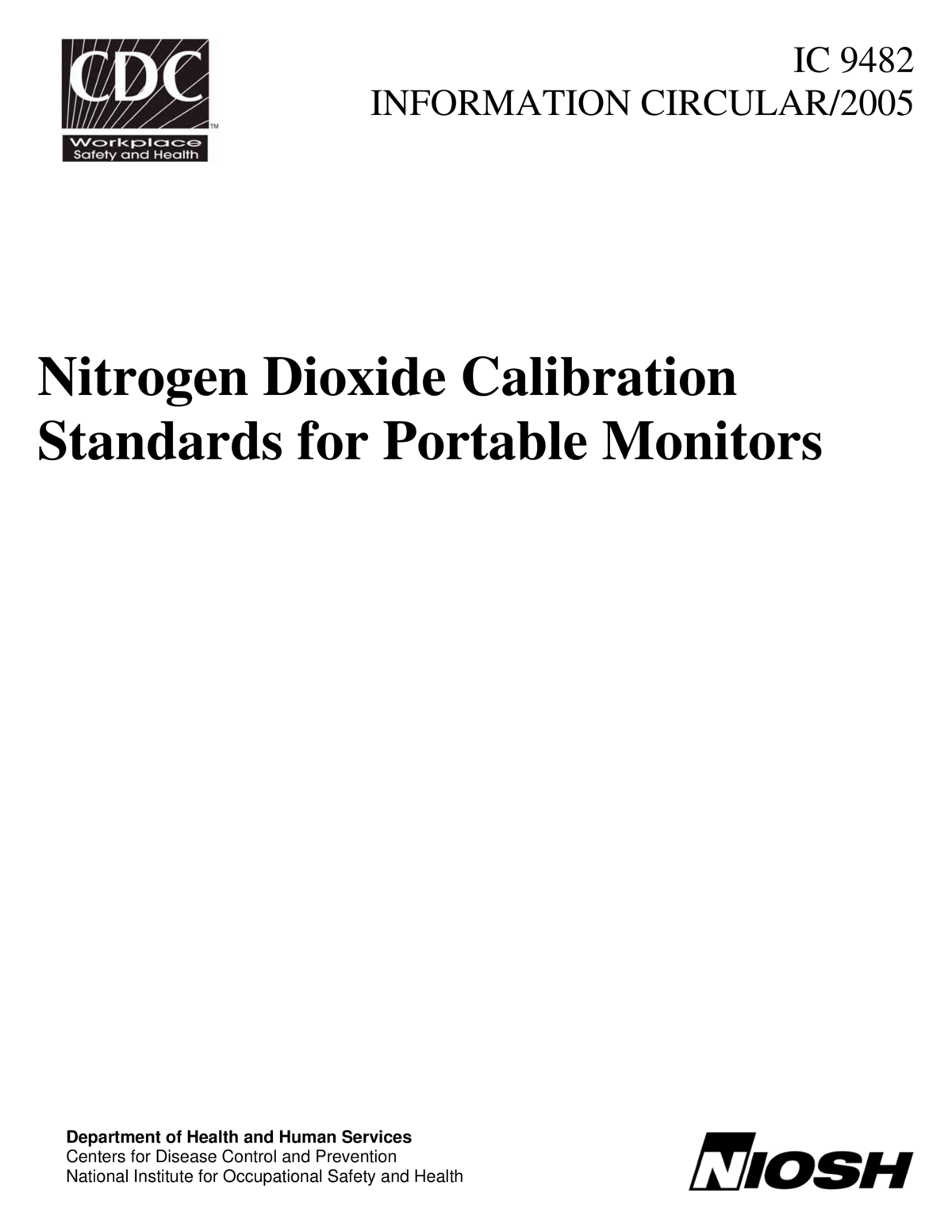 Screenshot of the first page of "Nitrogen Dioxide Calibration Standards for Portable Monitors"