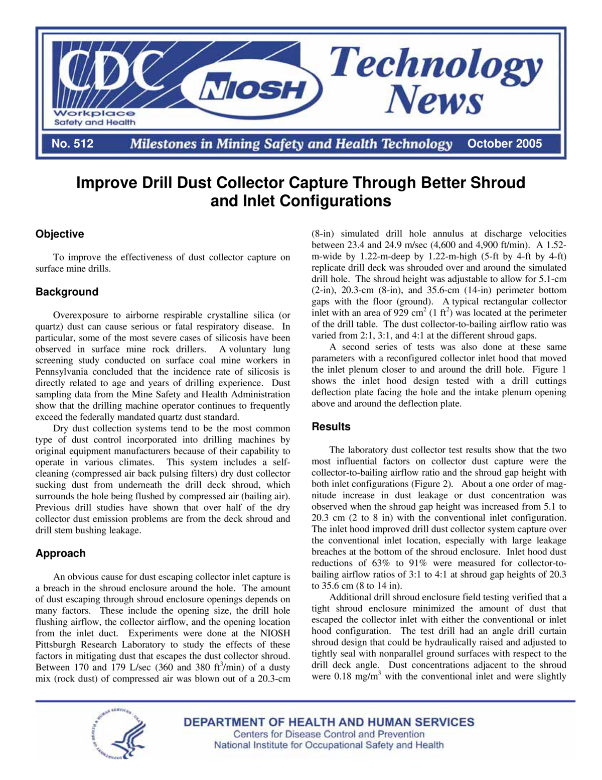 Technology News 512 - Improve Drill Dust Collector Capture Through Better Shroud and Inlet Configurations