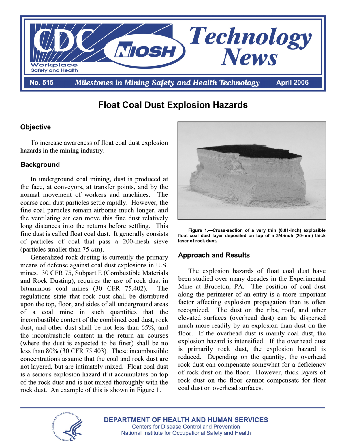 Technology News 515 - Float Coal Dust Explosion Hazards