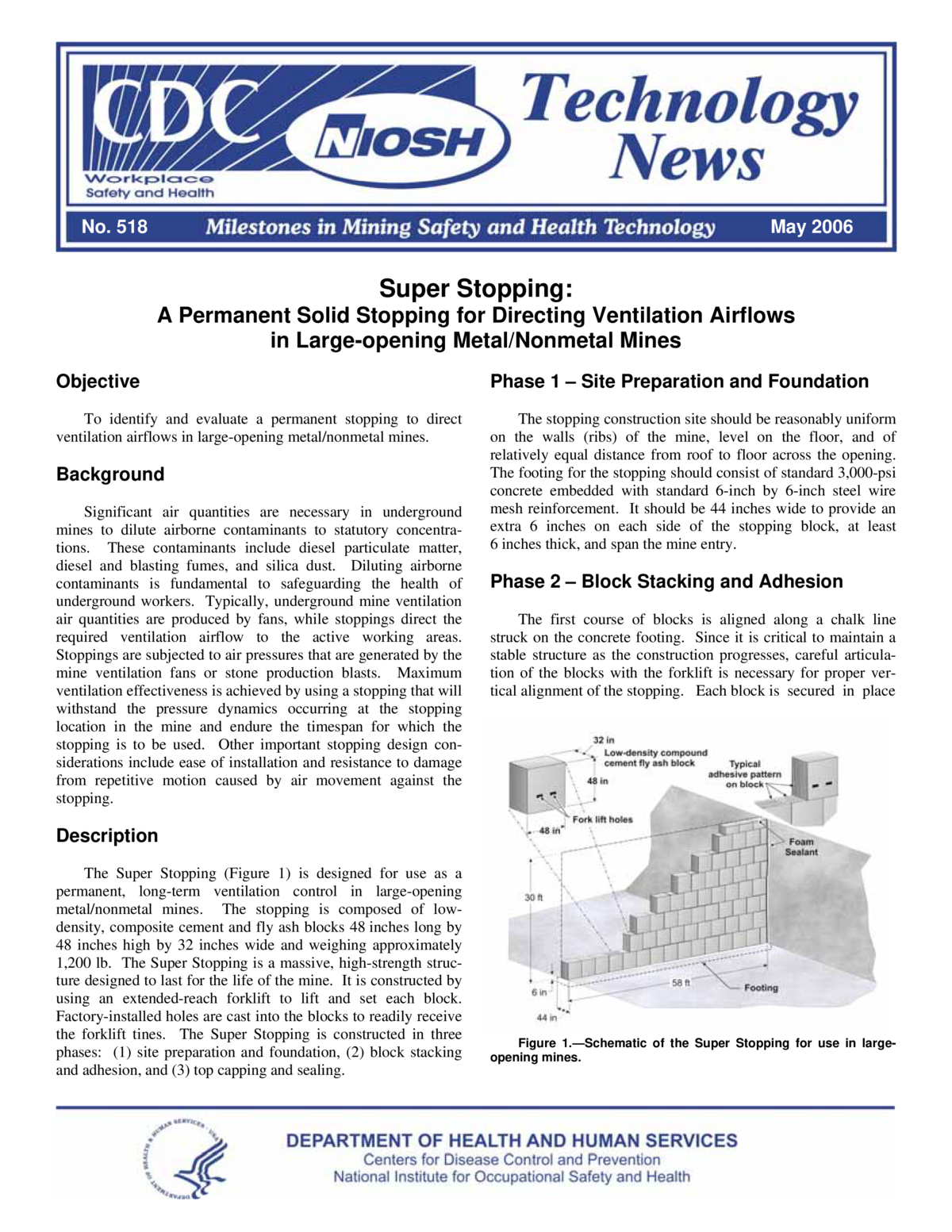 Technology News 518 - Super Stopping: A Permanent Solid Stopping for Directing Ventilation Airflows in Large-opening Metal/Nonmetal Mines