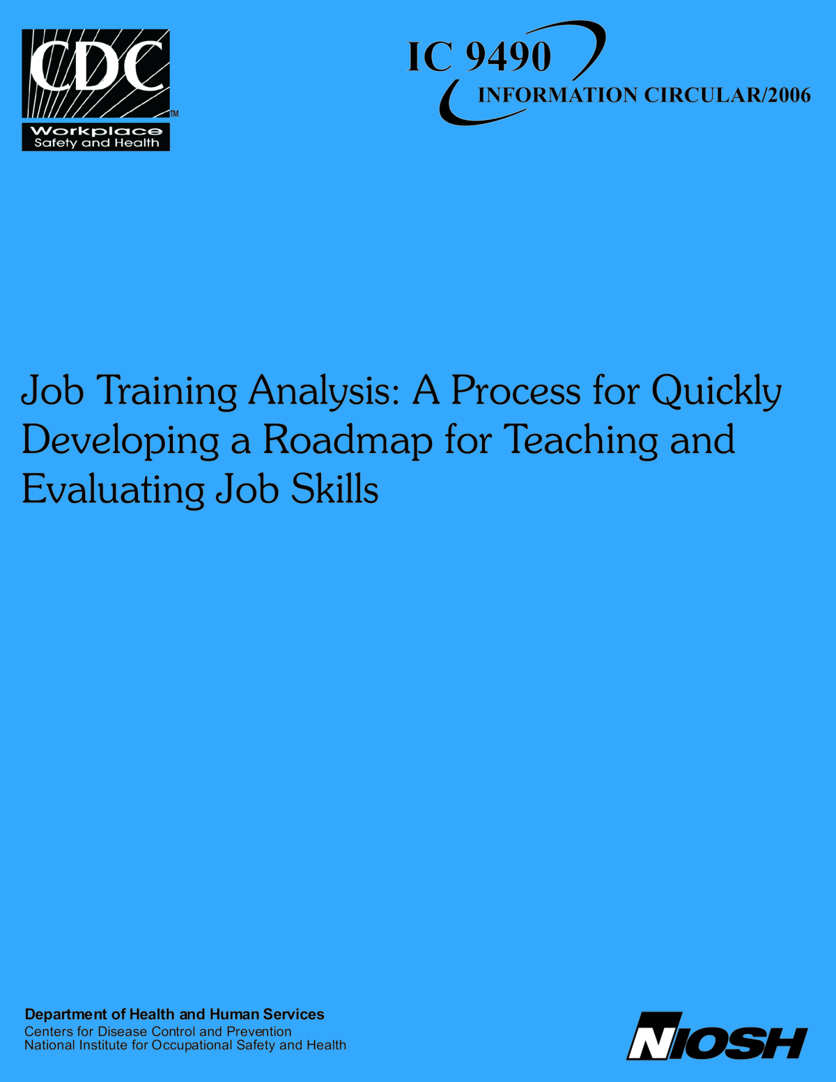 Screenshot of the first page of "Job Training Analysis: A Process for Quickly Developing a Roadmap for Teaching and Evaluating Job Skills"