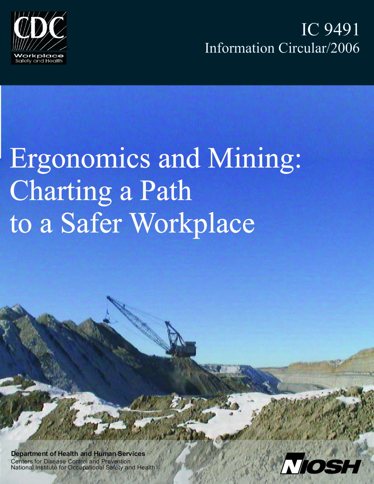 Screenshot of the first page of "Ergonomics and Mining: Charting a Path to a Safer Workplace"