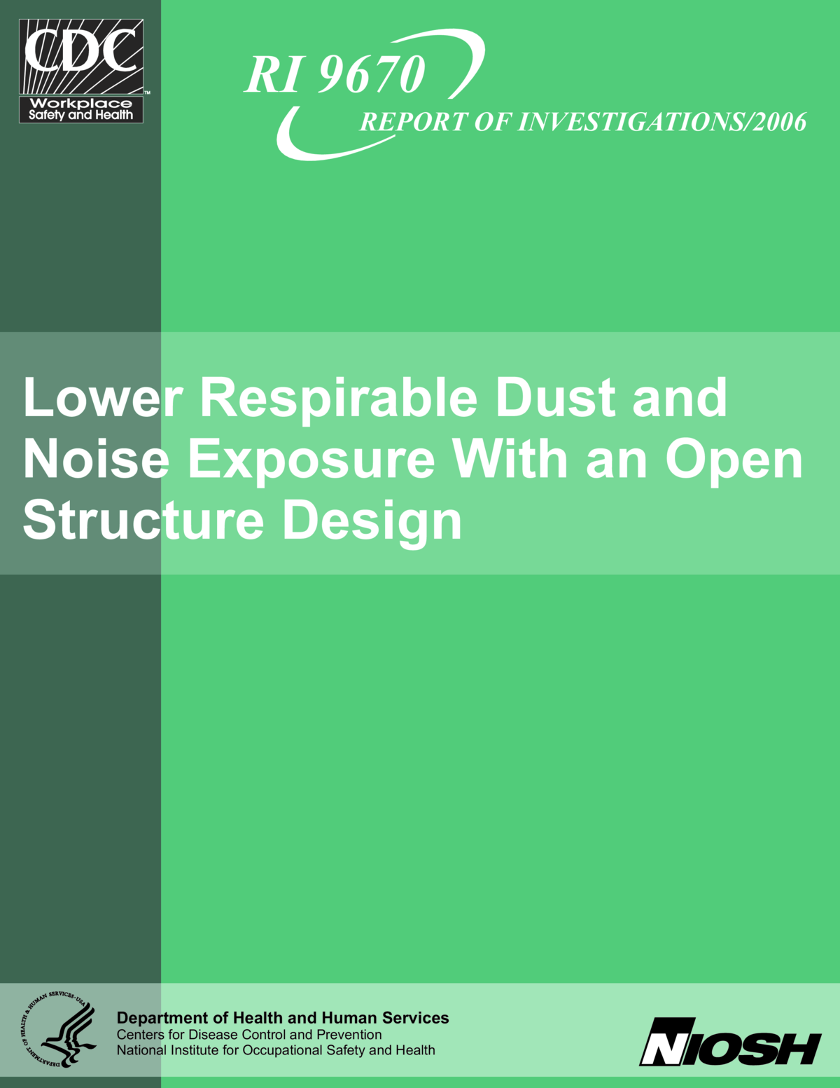 Screenshot of the first page of "Lower Respirable Dust and Noise Exposure with an Open Structure Design"