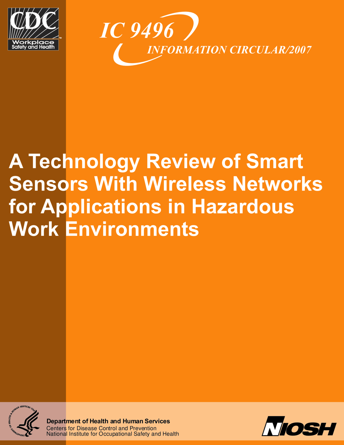 Screenshot of the first page of "A Technology Review of Smart Sensors with Wireless Networks for Applications in Hazardous Work Environments"
