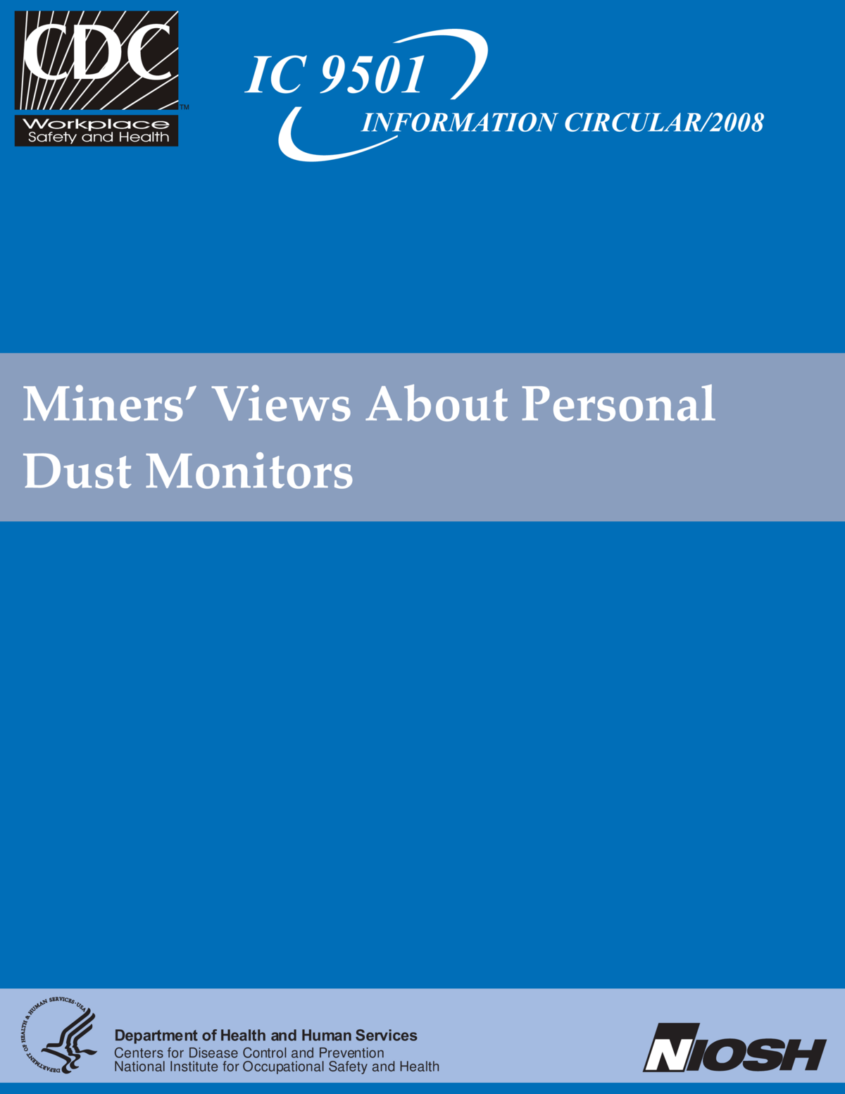 Screenshot of the first page of "Miners' Views About Personal Dust Monitors"