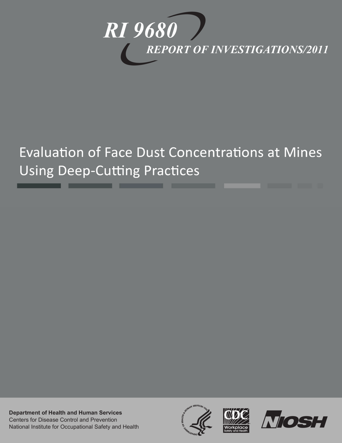Screenshot of the first page of "Evaluation of Face Dust Concentrations at Mines Using Deep-Cutting Practices"