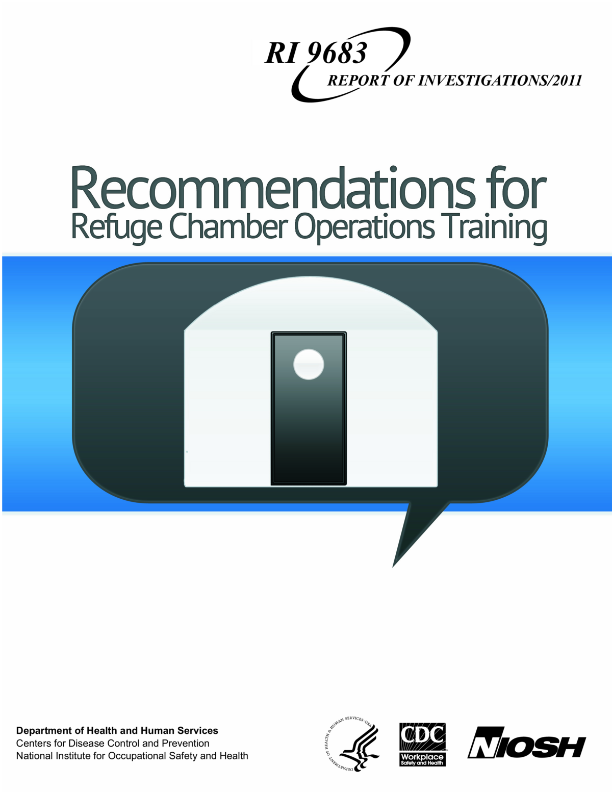 Screenshot of the first page of "Recommendations for Refuge Chamber Operations Training"
