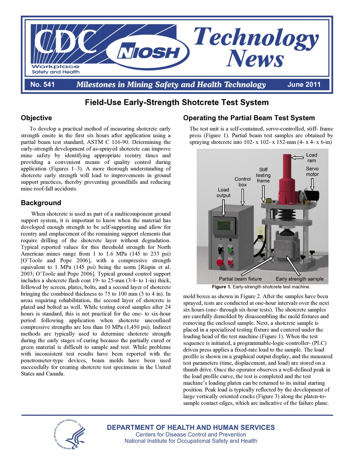 Technology News 541 - Field-Use Early-Strength Shotcrete Test System