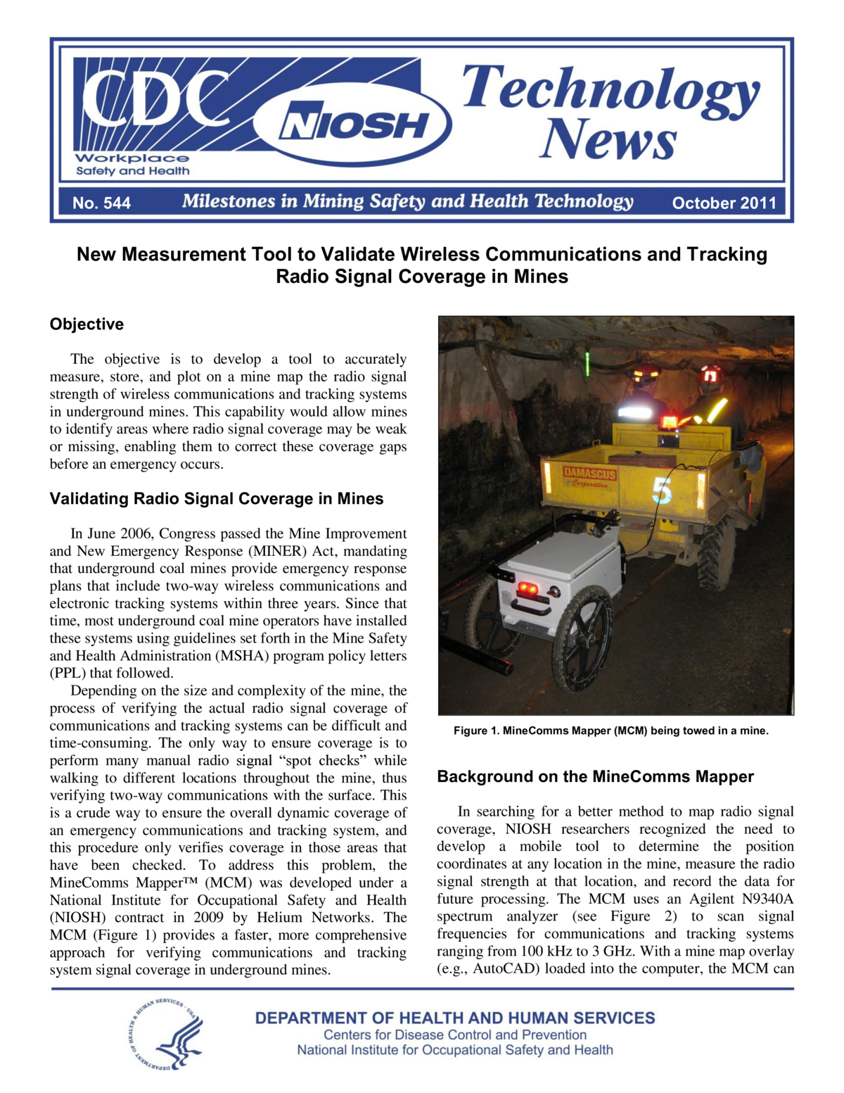 Technology News 544 - New Measurement Tool to Validate Wireless Communications and Tracking Radio Signal Coverage in Mines
