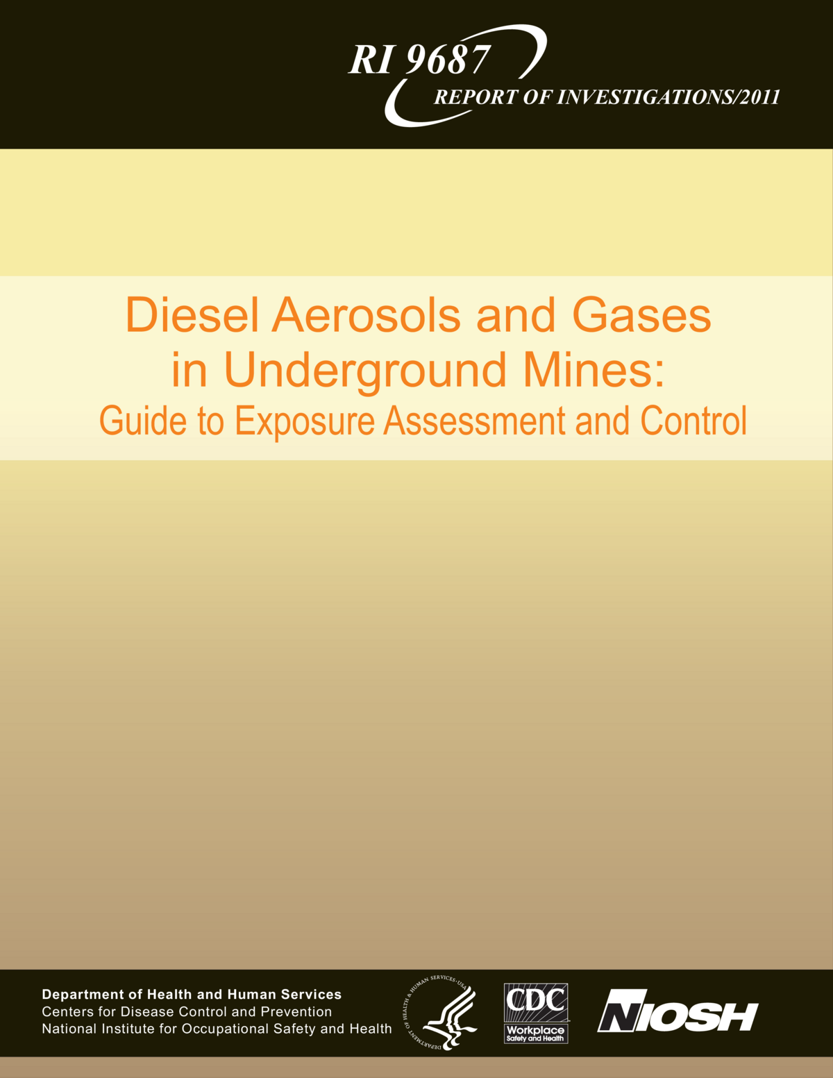 Screenshot of the first page of "Diesel Aerosols and Gases in Underground Mines: Guide to Exposure Assessment and Control"
