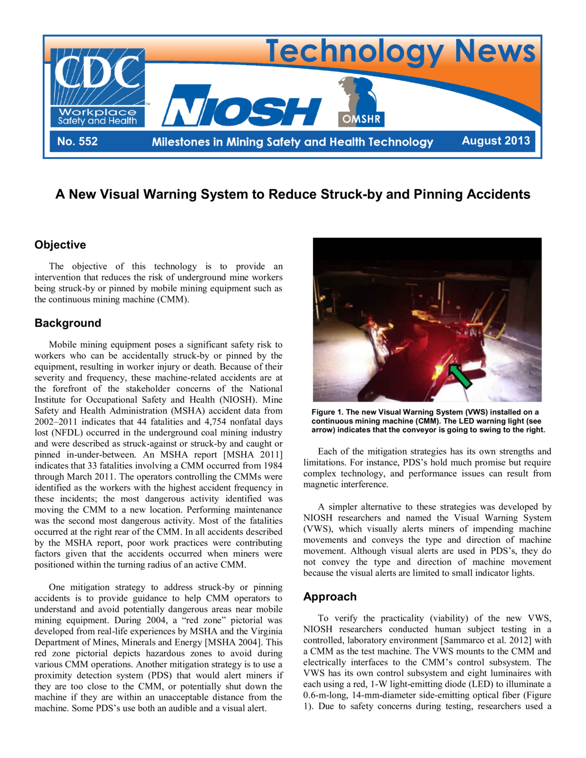 Technology News 552 - A New Visual Warning System to Reduce Struck-by and Pinning Accidents