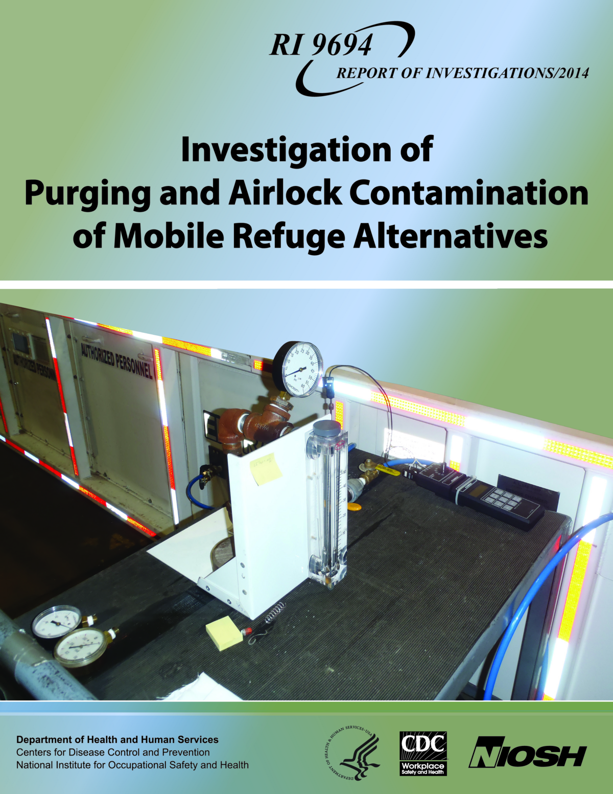 Screenshot of the first page of "Investigation of Purging and Airlock Contamination of Mobile Refuge Alternatives"