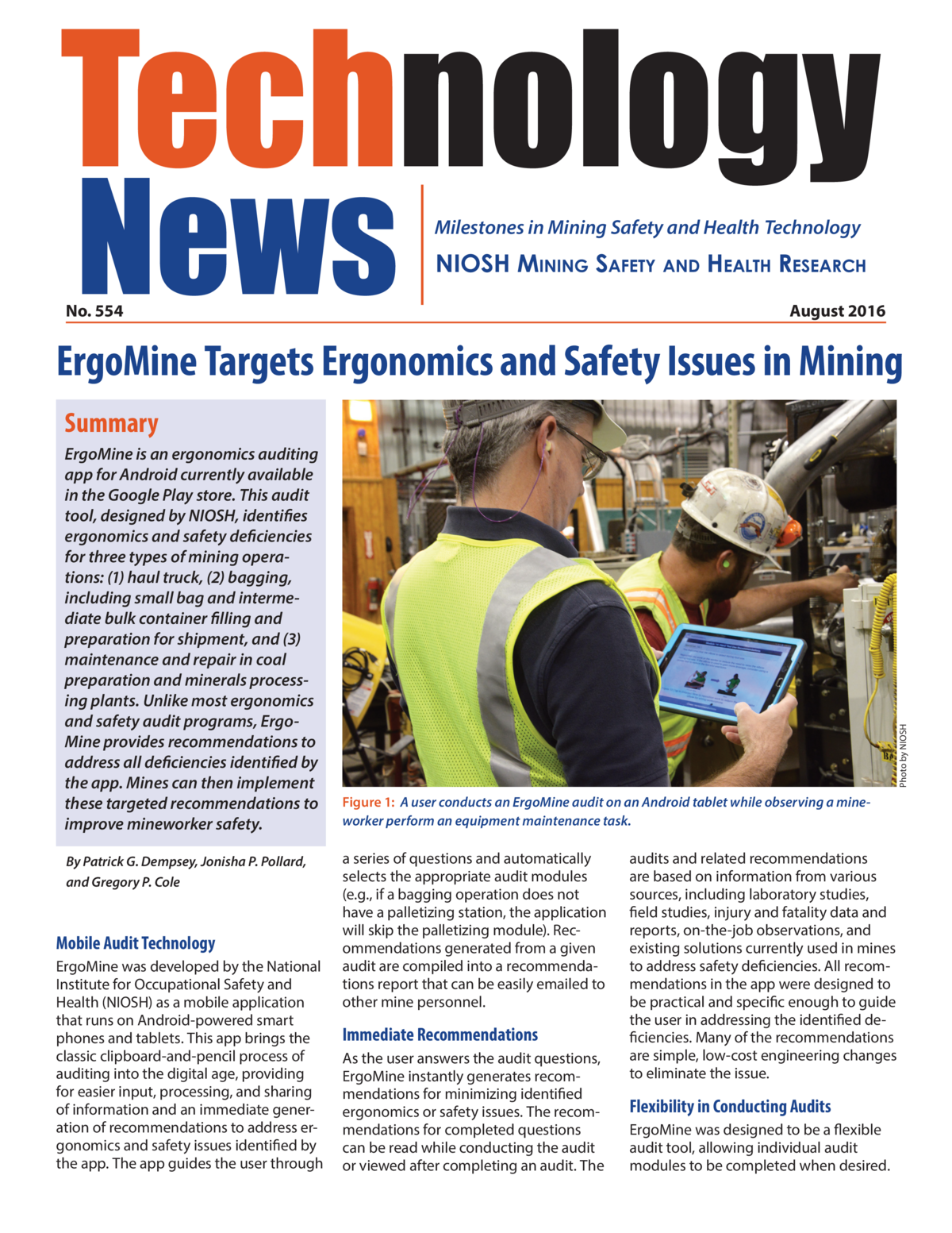 ErgoMine Targets Ergonomics and Safety Issues in Mining