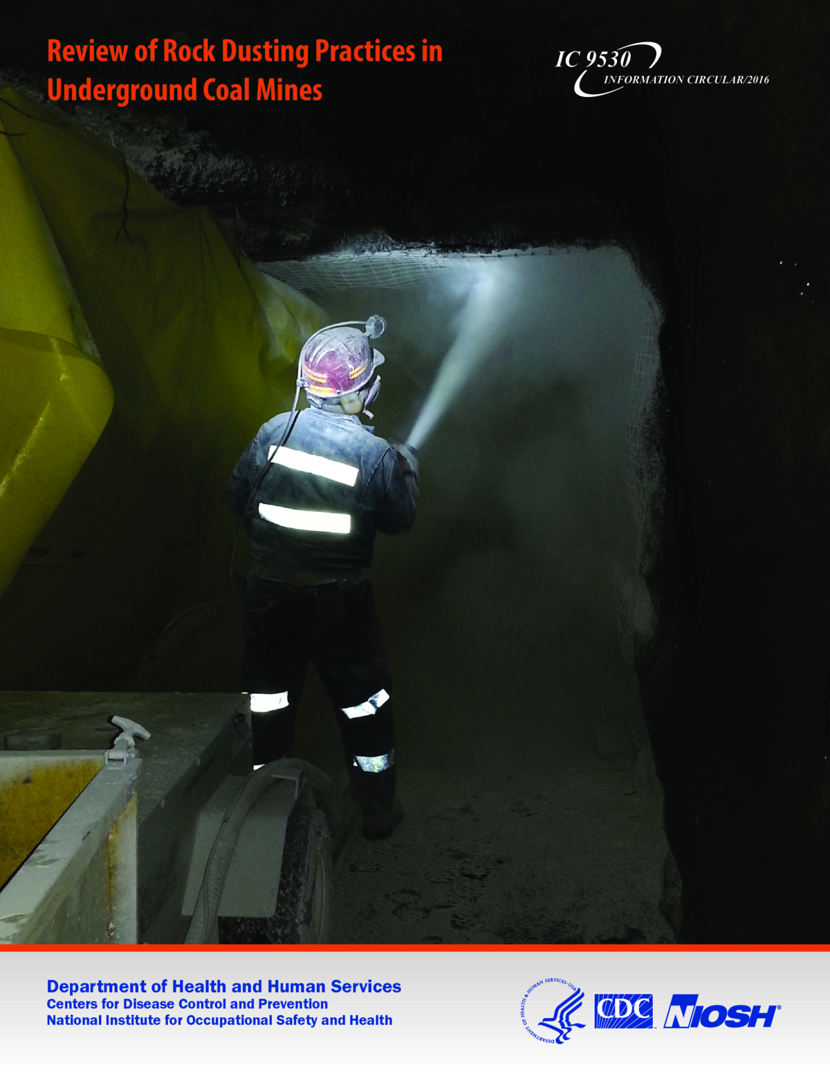 Screenshot of the first page of "Review of Rock Dusting Practices in Underground Coal Mines"
