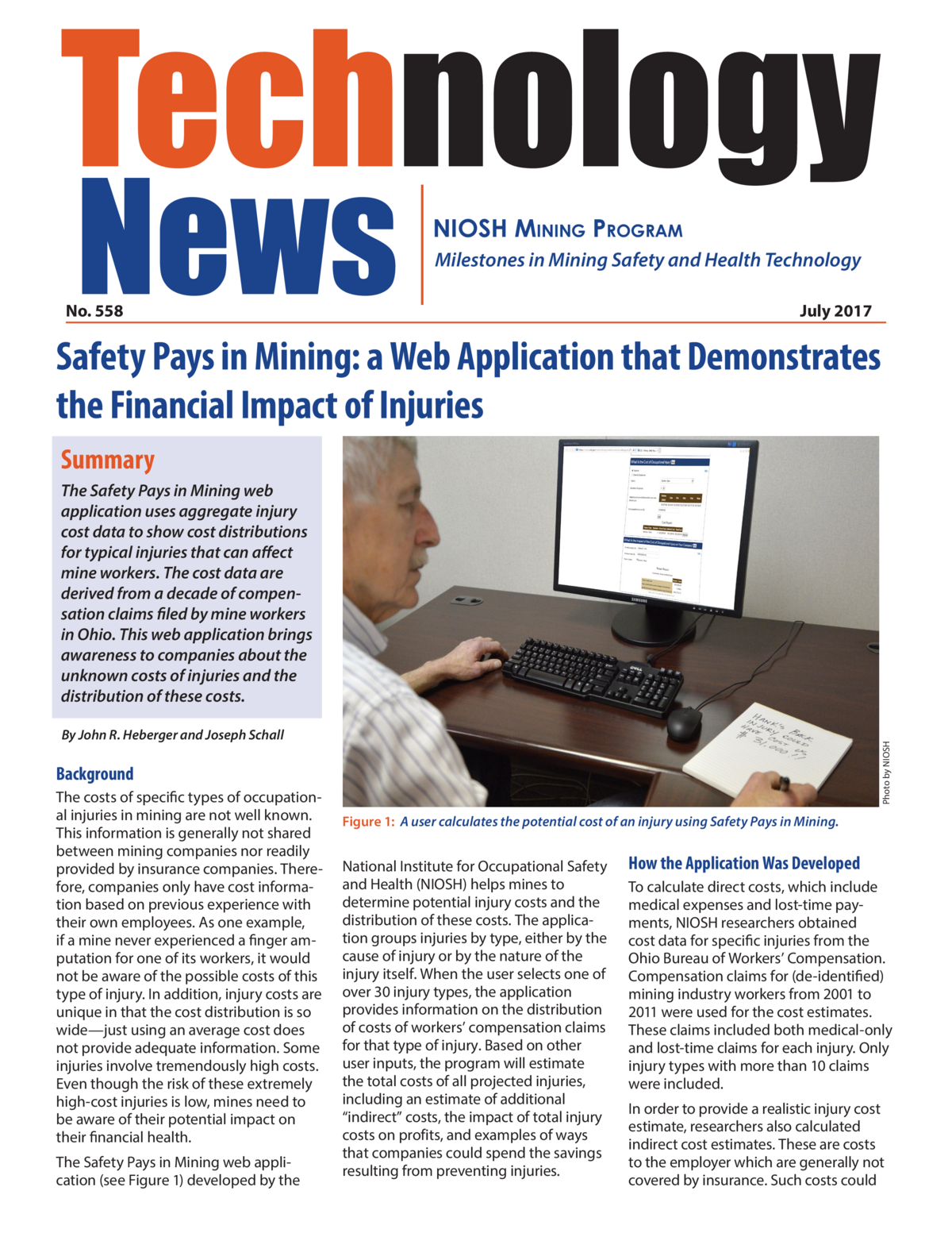 Safety Pays in Mining: a Web Application that Demonstrates the Financial Impact of Injuries