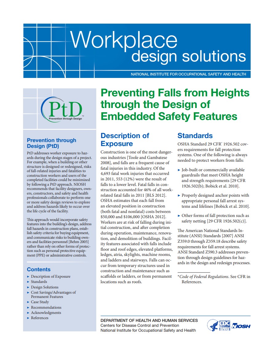 Preventing Falls from Heights through the Design of Embedded Safety Features