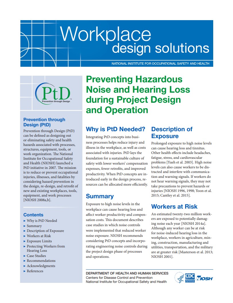 Preventing Hazardous Noise and Hearing Loss during Project Design and Operation