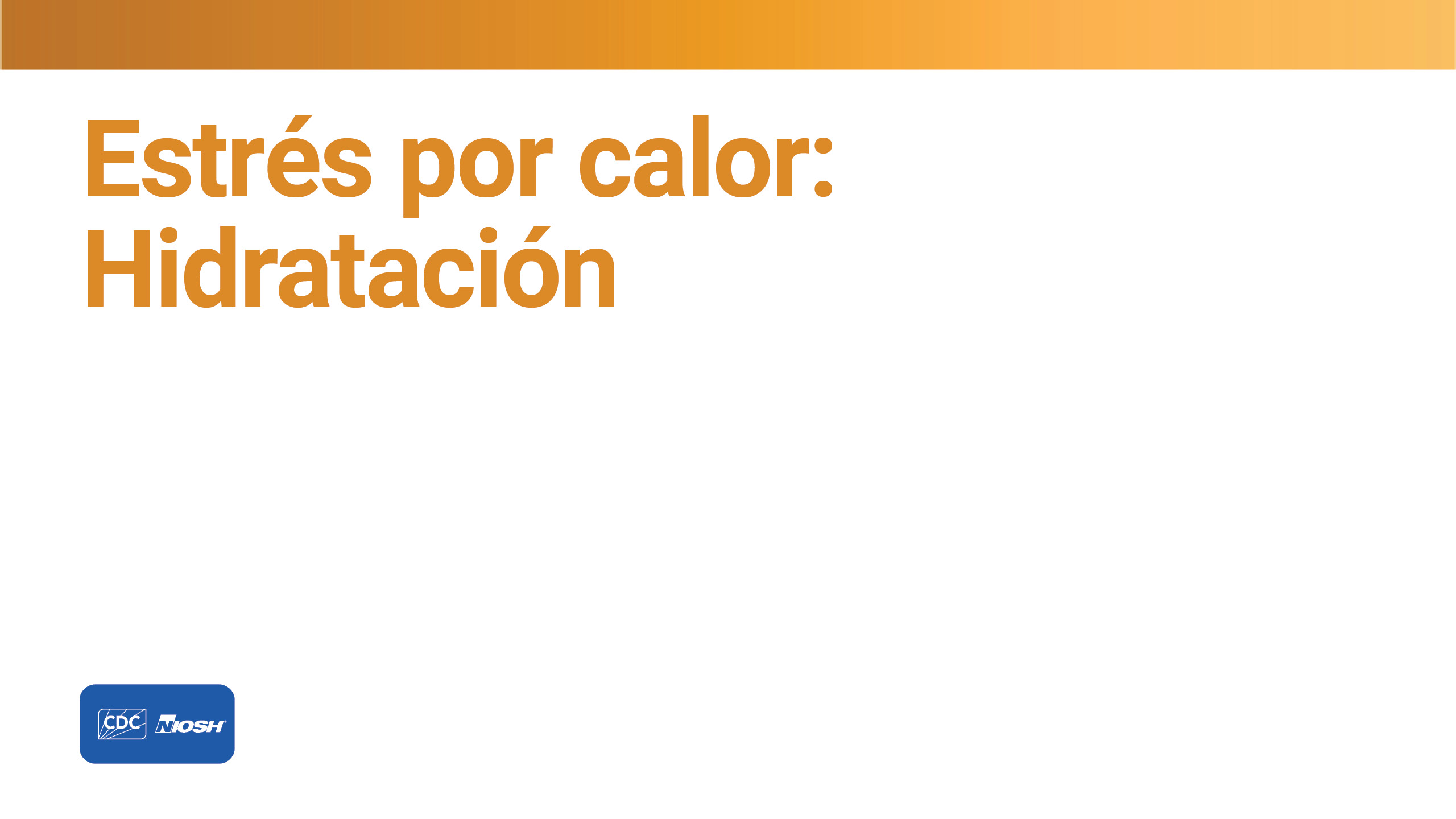 Estrés por calor Hidratación